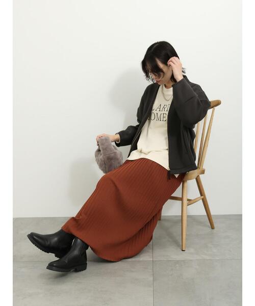 Samansa Mos2 blue（サマンサモスモスブルー）の「カットプリーツスカート（スカート・レディース・グレー/ベージュ/オレンジ・F）」の6枚目の写真