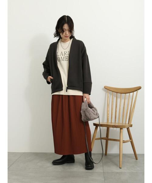 Samansa Mos2 blue（サマンサモスモスブルー）の「カットプリーツスカート（スカート・レディース・グレー/ベージュ/オレンジ・F）」の21枚目の写真