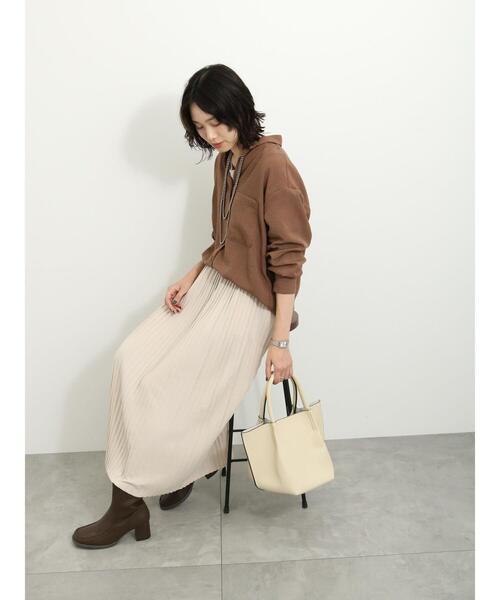 Samansa Mos2 blue（サマンサモスモスブルー）の「カットプリーツスカート（スカート・レディース・グレー/ベージュ/オレンジ・F）」の12枚目の写真