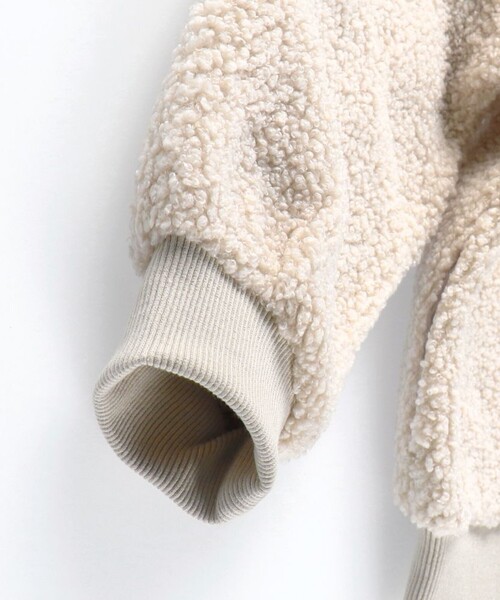 BRANSHES(ブランシェス)の「大きめ衿ボアジャケット(ブルゾン・キッズ・ブラウン/ピンクベージュ・90/140/120/100/110/130/150)」の7枚目の写真