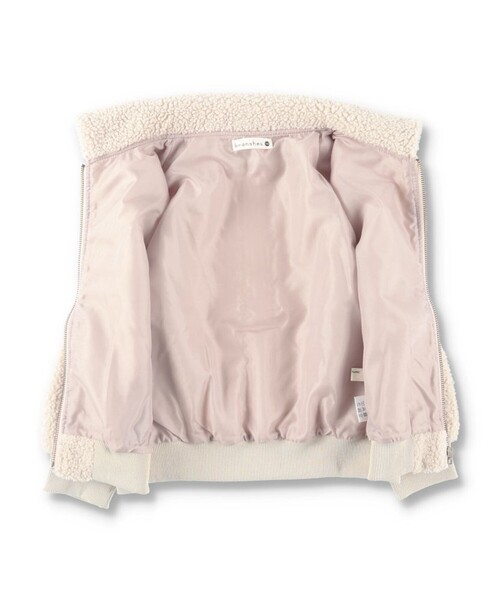 BRANSHES(ブランシェス)の「大きめ衿ボアジャケット(ブルゾン・キッズ・ブラウン/ピンクベージュ・90/140/120/100/110/130/150)」の11枚目の写真
