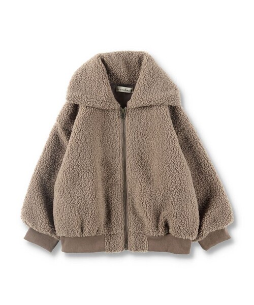 BRANSHES(ブランシェス)の「大きめ衿ボアジャケット(ブルゾン・キッズ・ブラウン/ピンクベージュ・90/140/120/100/110/130/150)」の13枚目の写真