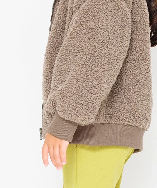 BRANSHES(ブランシェス)の「大きめ衿ボアジャケット(ブルゾン・キッズ・ブラウン/ピンクベージュ・90/140/120/100/110/130/150)」の17枚目の写真