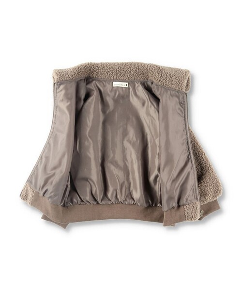 BRANSHES(ブランシェス)の「大きめ衿ボアジャケット(ブルゾン・キッズ・ブラウン/ピンクベージュ・90/140/120/100/110/130/150)」の21枚目の写真