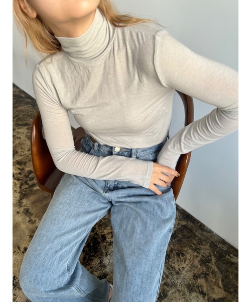 JUMELLE（ジュメロ）の「テンセルウールタートル（ニット/セーター・レディース・グレー/アイボリー・MEDIUM）」の12枚目の写真