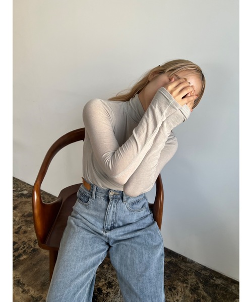 JUMELLE（ジュメロ）の「テンセルウールタートル（ニット/セーター・レディース・グレー/アイボリー・MEDIUM）」の13枚目の写真