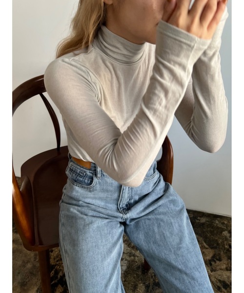 JUMELLE（ジュメロ）の「テンセルウールタートル（ニット/セーター・レディース・グレー/アイボリー・MEDIUM）」の14枚目の写真