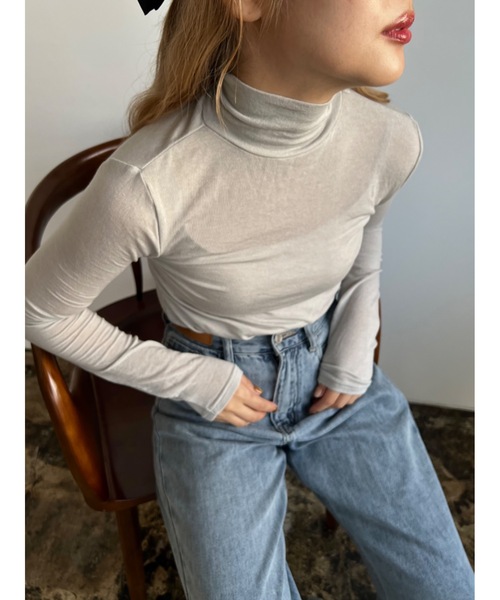 JUMELLE（ジュメロ）の「テンセルウールタートル（ニット/セーター・レディース・グレー/アイボリー・MEDIUM）」の15枚目の写真