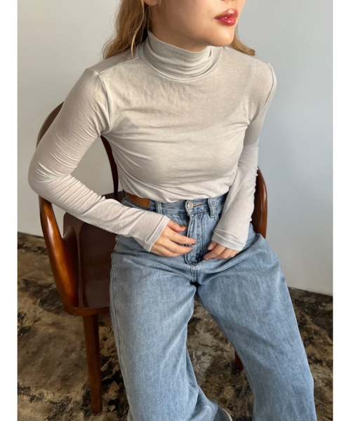 JUMELLE（ジュメロ）の「テンセルウールタートル（ニット/セーター・レディース・グレー/アイボリー・MEDIUM）」の16枚目の写真