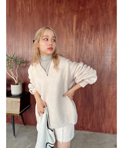 JUMELLE（ジュメロ）の「テンセルウールタートル（ニット/セーター・レディース・グレー/アイボリー・MEDIUM）」の18枚目の写真