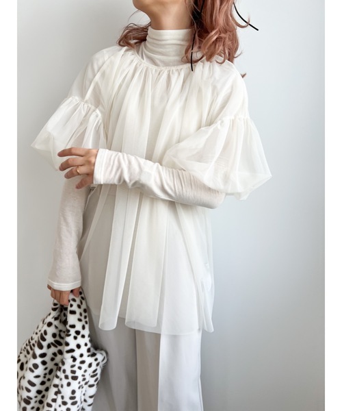 JUMELLE（ジュメロ）の「テンセルウールタートル（ニット/セーター・レディース・グレー/アイボリー・MEDIUM）」の4枚目の写真