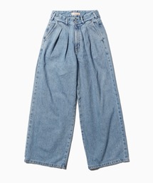 SOMETHING/サムシング SO WAIST MARK TUCK デニムパンツ ハイウエスト ワイドパンツ