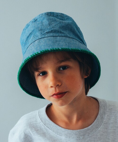INFIELDER DESIGN(インフィールダーデザイン)の「INFIELDER DESIGN × こども ビームス / 別注 テープ ハット 24(53~55cm)(ハット・キッズ・グリーン/オレンジ/イエロー・53㎝/55㎝)」の2枚目の写真