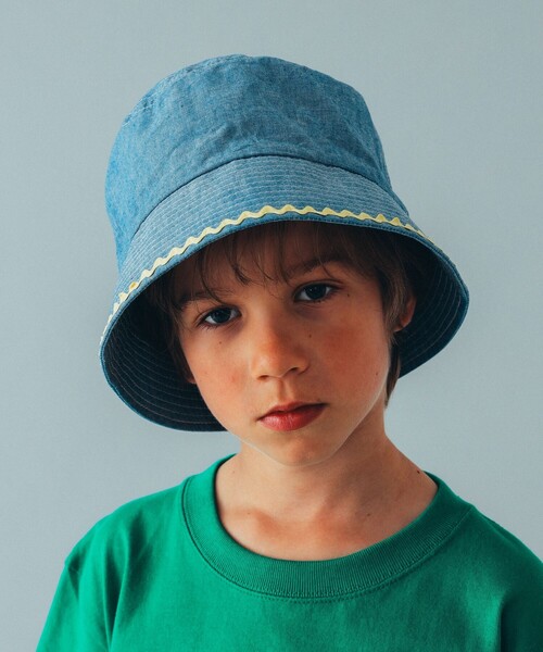 INFIELDER DESIGN(インフィールダーデザイン)の「INFIELDER DESIGN × こども ビームス / 別注 テープ ハット 24(53~55cm)(ハット・キッズ・グリーン/オレンジ/イエロー・53㎝/55㎝)」の4枚目の写真
