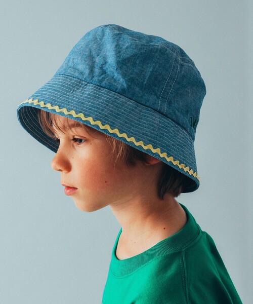INFIELDER DESIGN(インフィールダーデザイン)の「INFIELDER DESIGN × こども ビームス / 別注 テープ ハット 24(53~55cm)(ハット・キッズ・グリーン/オレンジ/イエロー・53㎝/55㎝)」の5枚目の写真