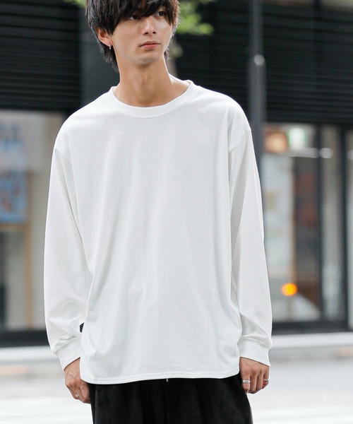 ADMIX/ATELIER SAB MEN(アドミックスアトリエサブメン)の「シルキータッチ シルケット天竺 / ビッグシルエット ロングスリーブTee ロンT(Tシャツ/カットソー・メンズ・チャコールグレー/ライトベージュ/ブラック/ホワイト/ブルー系/グレイッシュブルー・L/M)」の2枚目の写真