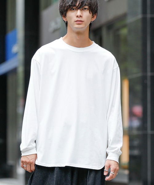ADMIX/ATELIER SAB MEN(アドミックスアトリエサブメン)の「シルキータッチ シルケット天竺 / ビッグシルエット ロングスリーブTee ロンT(Tシャツ/カットソー・メンズ・チャコールグレー/ライトベージュ/ブラック/ホワイト/ブルー系/グレイッシュブルー・L/M)」の8枚目の写真