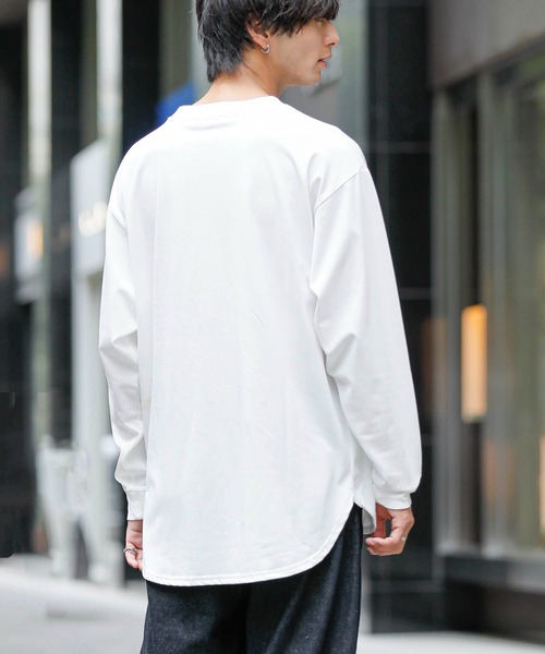 ADMIX/ATELIER SAB MEN(アドミックスアトリエサブメン)の「シルキータッチ シルケット天竺 / ビッグシルエット ロングスリーブTee ロンT(Tシャツ/カットソー・メンズ・チャコールグレー/ライトベージュ/ブラック/ホワイト/ブルー系/グレイッシュブルー・L/M)」の10枚目の写真