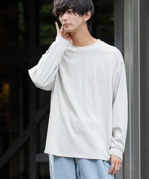ADMIX/ATELIER SAB MEN(アドミックスアトリエサブメン)の「シルキータッチ シルケット天竺 / ビッグシルエット ロングスリーブTee ロンT(Tシャツ/カットソー・メンズ・チャコールグレー/ライトベージュ/ブラック/ホワイト/ブルー系/グレイッシュブルー・L/M)」の15枚目の写真