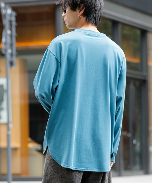 ADMIX/ATELIER SAB MEN(アドミックスアトリエサブメン)の「シルキータッチ シルケット天竺 / ビッグシルエット ロングスリーブTee ロンT(Tシャツ/カットソー・メンズ・チャコールグレー/ライトベージュ/ブラック/ホワイト/ブルー系/グレイッシュブルー・L/M)」の22枚目の写真
