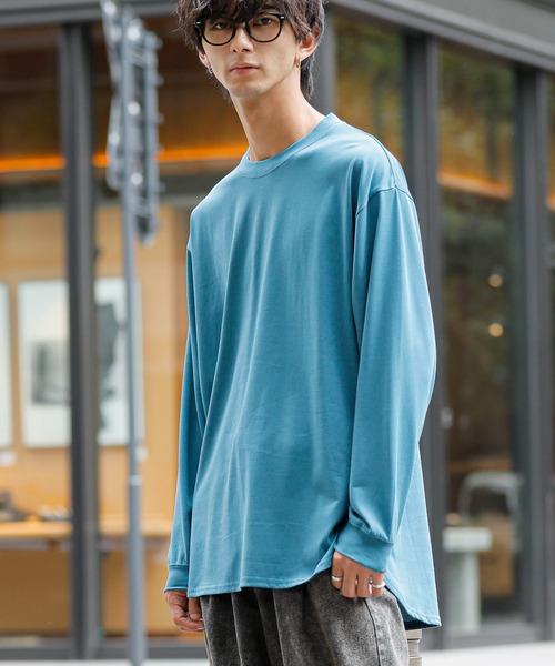 ADMIX/ATELIER SAB MEN(アドミックスアトリエサブメン)の「シルキータッチ シルケット天竺 / ビッグシルエット ロングスリーブTee ロンT(Tシャツ/カットソー・メンズ・チャコールグレー/ライトベージュ/ブラック/ホワイト/ブルー系/グレイッシュブルー・L/M)」の21枚目の写真