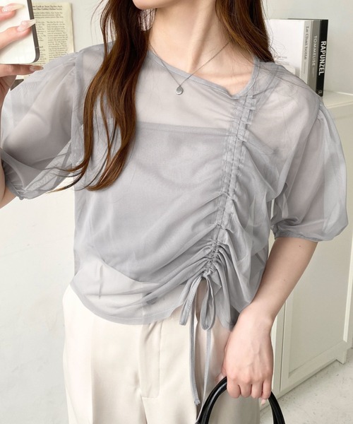 ＜H＞チュールシャーリング プルオーバー H BEAUTY&YOUTH UNITED ARROWS（エイチビューティーアンドユース
