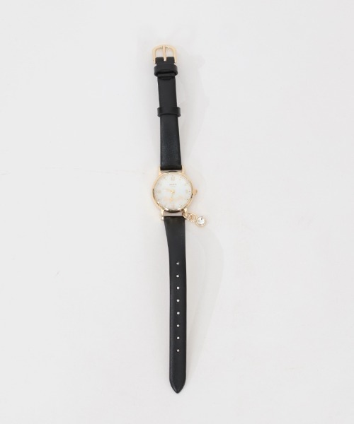 axes femme（アクシーズファム）の「ストーン付薔薇モチーフ腕時計（アナログ腕時計・レディース・ブラック/ワイン・FREE）」の4枚目の写真