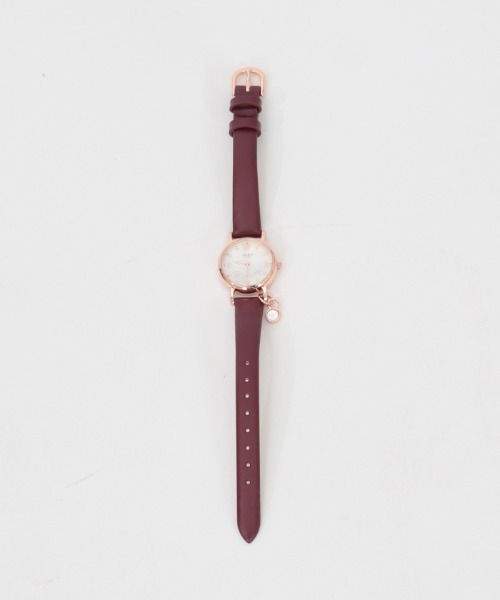 axes femme（アクシーズファム）の「ストーン付薔薇モチーフ腕時計（アナログ腕時計・レディース・ブラック/ワイン・FREE）」の10枚目の写真