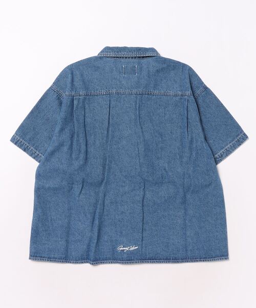 GROOVY COLORS(グルービーカラーズ)の「8ozデニム HUMBURGER 半袖シャツ(シャツ/ブラウス・キッズ・ブルー・130/140)」の2枚目の写真