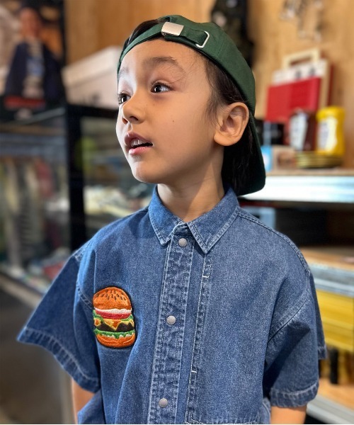 8ozデニム HUMBURGER 半袖シャツ