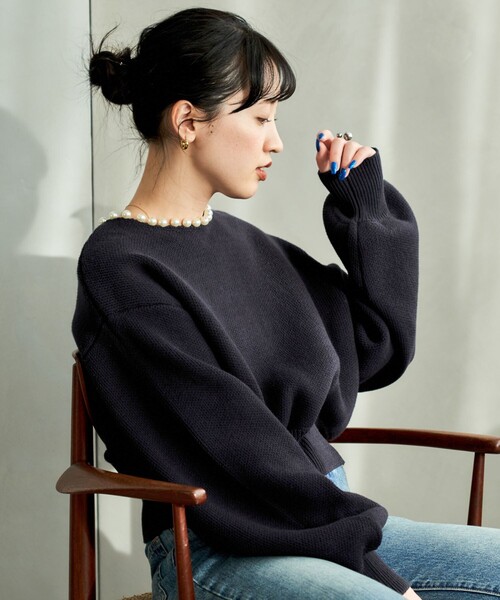 BRIEFING クルーネックニット B:MING by BEAMS（ビーミング by ビームス）5ゲージ ストレッチ