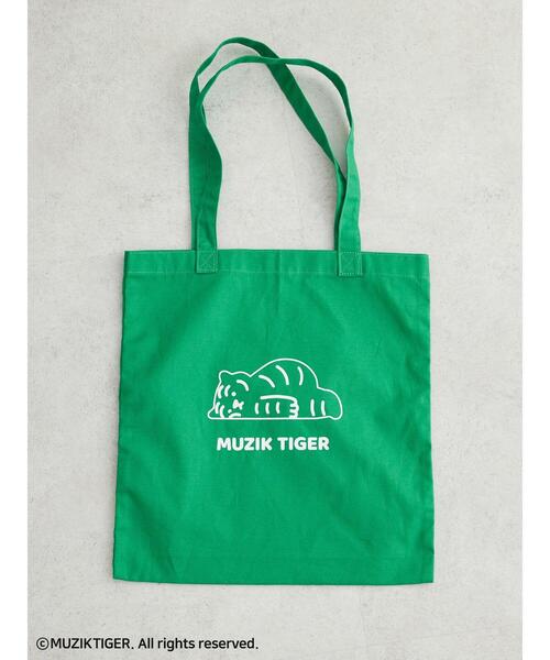 Green Parks(グリーンパークス)の「ムジークタイガー/カラフルトートBAG(トートバッグ・レディース・ブラック/グリーン/ピンク/ライトブルー/ホワイト/オレンジ・FREE)」の1枚目の写真