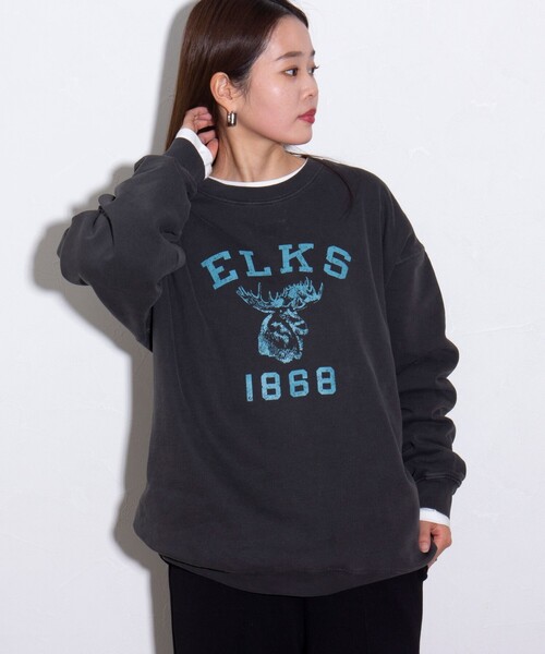 GLOSTER（グロスター）の「【GLOSTER/グロスター】ANIMAL ピグメント加工 クルーネック プリントスウェット（スウェット・メンズ・ブラック系その他2/ブラック系その他/ブラック系その他3・L/M/XL）」の2枚目の写真