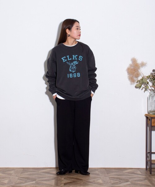 GLOSTER（グロスター）の「【GLOSTER/グロスター】ANIMAL ピグメント加工 クルーネック プリントスウェット（スウェット・メンズ・ブラック系その他2/ブラック系その他/ブラック系その他3・L/M/XL）」の8枚目の写真