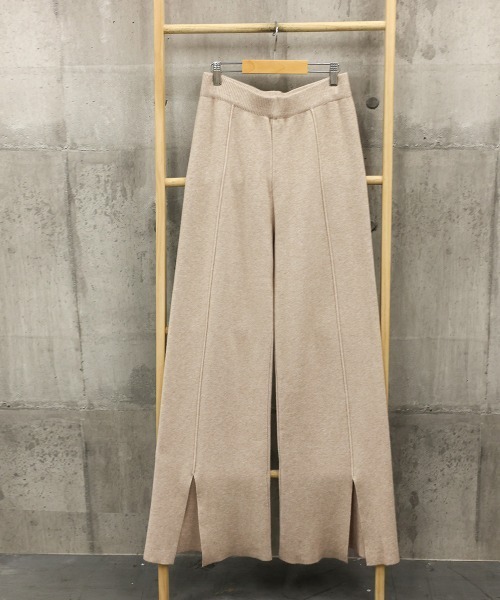 Miniministore(ミニミニストア)の「ニットワイドパンツ レディース スリット(スラックス・レディース・アイボリー/ベージュ/ブラック/グレー・フリー)」の19枚目の写真