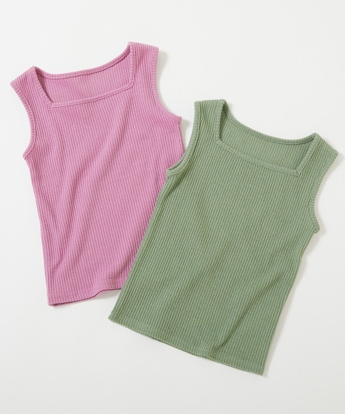 devirock（デビロック）の「リブタンクトップ（タンクトップ・キッズ・グリーン系その他2/ピンク系7/ブラック/アイボリー・130cm/120cm/110cm/100cm/160cm/150cm/140cm）」の11枚目の写真