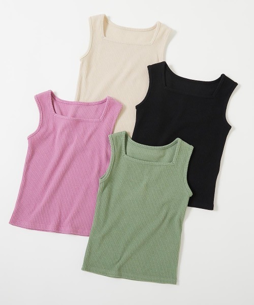 devirock（デビロック）の「リブタンクトップ（タンクトップ・キッズ・グリーン系その他2/ピンク系7/ブラック/アイボリー・130cm/120cm/110cm/100cm/160cm/150cm/140cm）」の6枚目の写真