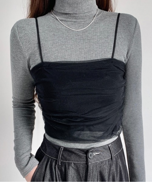 LADY LIKE（レディライク）の「チュールレイヤーベアトップ（チューブトップ・レディース・アイボリー/ホワイト/ブラック・M）」の14枚目の写真