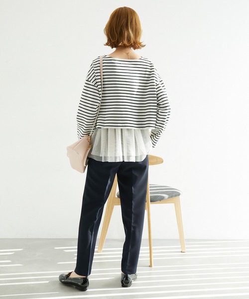 ROPE' PICNIC（ロペピクニック）の「【360°ウルトラストレッチ】セットアップ対応1タックテーパードパンツ【一部店舗限定サイズあり】（その他パンツ・レディース・イエロー/ピンク/ネイビー/イエロー系その他3/ブラック・38/40/36）」の11枚目の写真