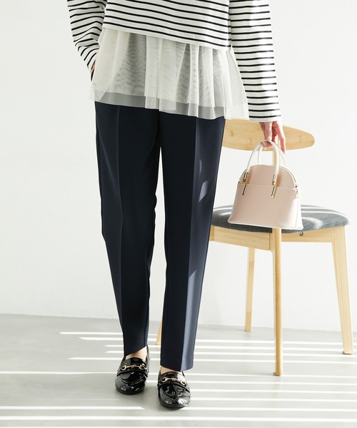 ROPE' PICNIC（ロペピクニック）の「【360°ウルトラストレッチ】セットアップ対応1タックテーパードパンツ【一部店舗限定サイズあり】（その他パンツ・レディース・イエロー/ピンク/ネイビー/イエロー系その他3/ブラック・38/40/36）」の12枚目の写真