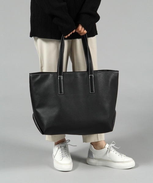 Elura(エルーラ)の「リュクスエアリー収納トート/990908(トートバッグ・レディース・ブラック/アイボリー・ONE SIZE)」の3枚目の写真