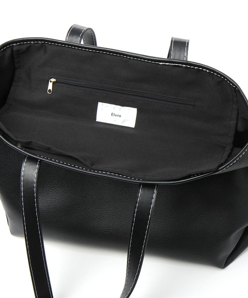 Elura(エルーラ)の「リュクスエアリー収納トート/990908(トートバッグ・レディース・ブラック/アイボリー・ONE SIZE)」の5枚目の写真