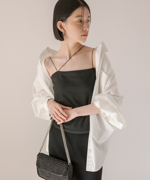 RIVE DROITE（リヴドロワ）の「カップインブラトップ（キャミソール・レディース・オフホワイト/ブラック・FREE）」の3枚目の写真