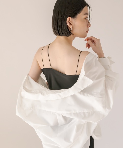 RIVE DROITE（リヴドロワ）の「カップインブラトップ（キャミソール・レディース・オフホワイト/ブラック・FREE）」の5枚目の写真