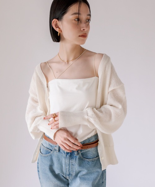 RIVE DROITE（リヴドロワ）の「カップインブラトップ（キャミソール・レディース・オフホワイト/ブラック・FREE）」の7枚目の写真