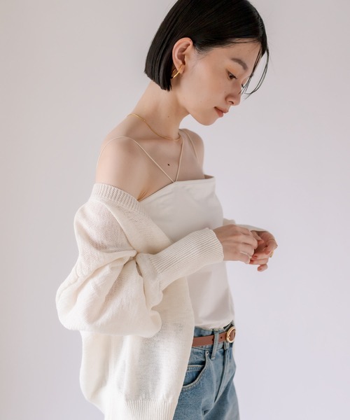 RIVE DROITE（リヴドロワ）の「カップインブラトップ（キャミソール・レディース・オフホワイト/ブラック・FREE）」の8枚目の写真