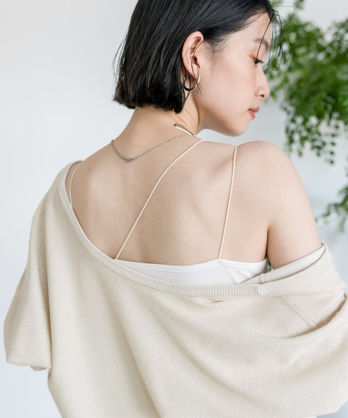 RIVE DROITE（リヴドロワ）の「カップインブラトップ（キャミソール・レディース・オフホワイト/ブラック・FREE）」の13枚目の写真