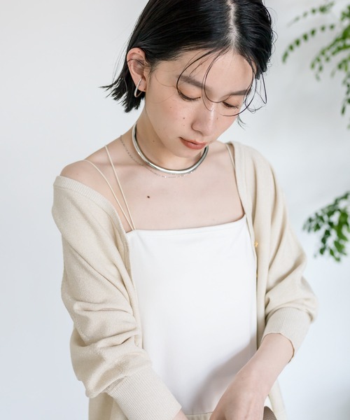 RIVE DROITE（リヴドロワ）の「カップインブラトップ（キャミソール・レディース・オフホワイト/ブラック・FREE）」の14枚目の写真