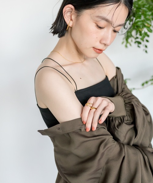 RIVE DROITE（リヴドロワ）の「カップインブラトップ（キャミソール・レディース・オフホワイト/ブラック・FREE）」の21枚目の写真