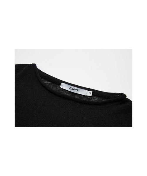 ELOOPS(イーループス)の「【ELOOPS】シアーニット×フレアスリーブ ロングTシャツ(Tシャツ/カットソー・レディース・アイボリー/ブラック/オフホワイト・L/S/M)」の8枚目の写真